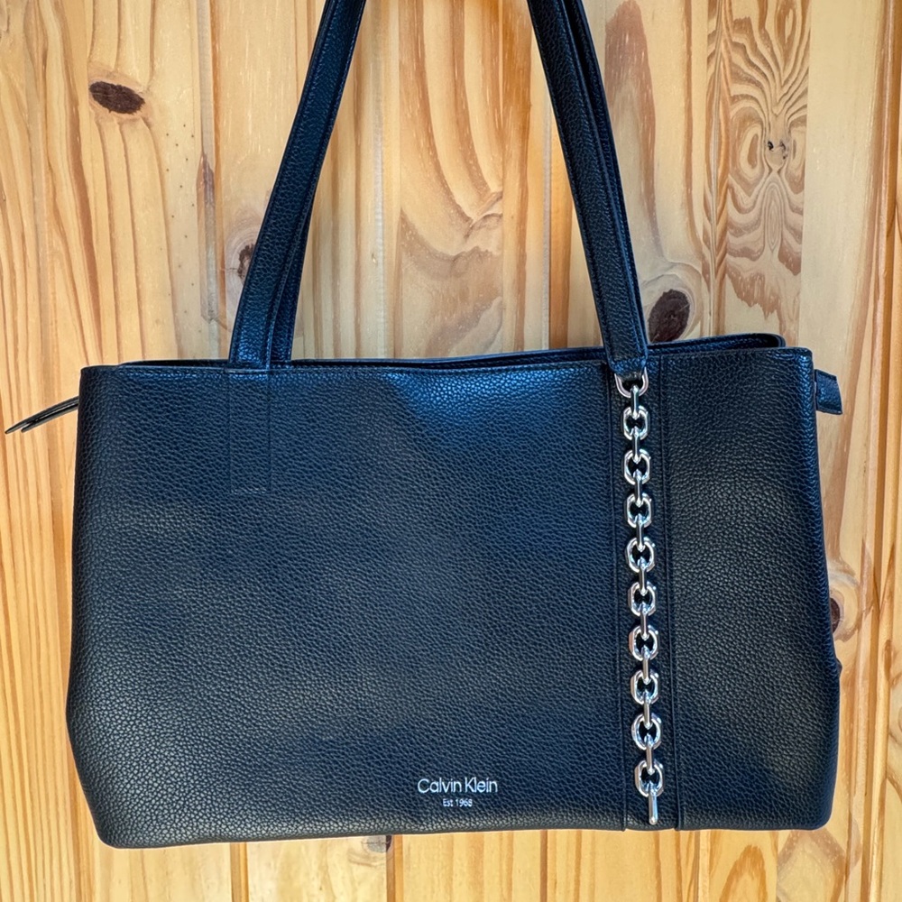 Calvin Klein Black Structured Tote Bag
